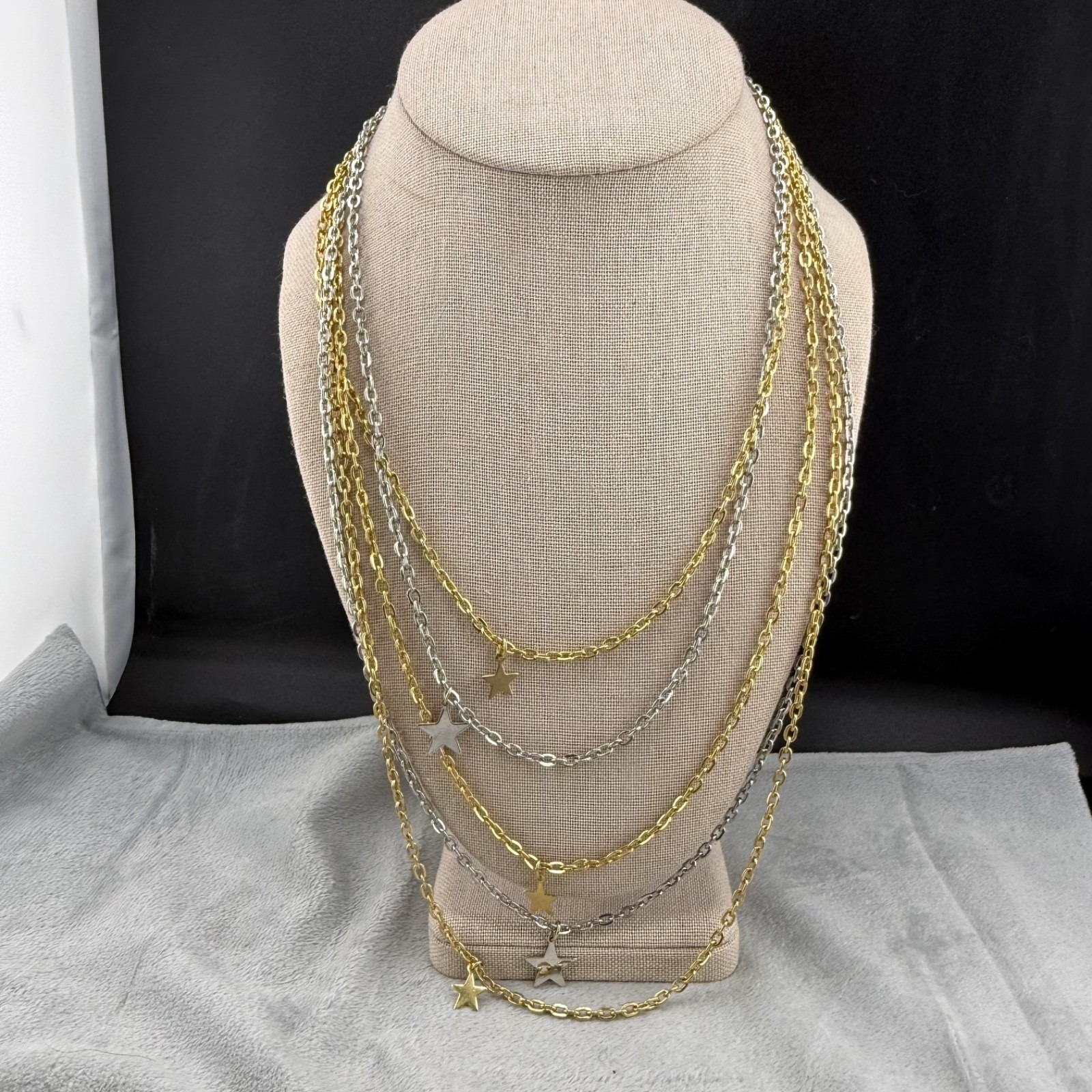 Vintage Hattie Carnegie Necklace Layered Chain Star 26